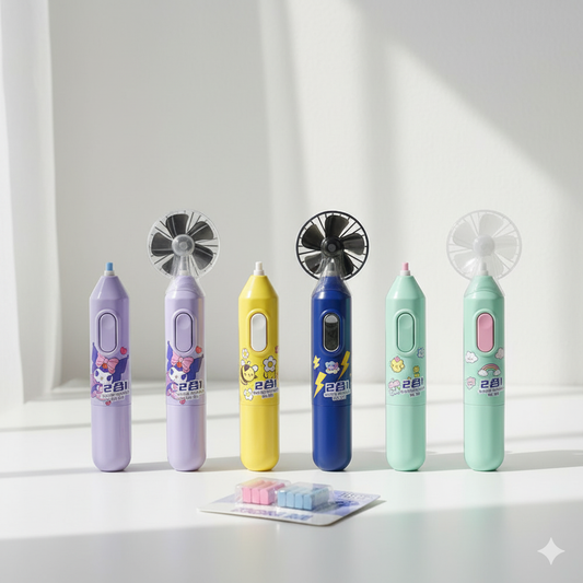 GenZ Electric Eraser Set with 13 Refills, Battery-Operated, Colourful and White Eraser Refills, Easy Grip Design, Battery not Included