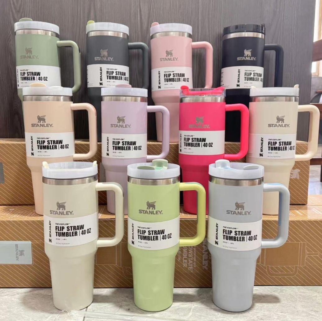 GenZ Stanley Quencher H2.0 FlowState Tumbler 1.2L - Cold For 11 Hours - Cup with Straw, Handle and Lid - Travel Mug For Cold or Hot Drinks