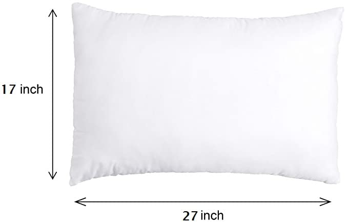 GenZ Lotus Morbido Luxurious 2 Piece Microfibre Pillow Filler - 17 X 27 Inch, Set of 2, White
