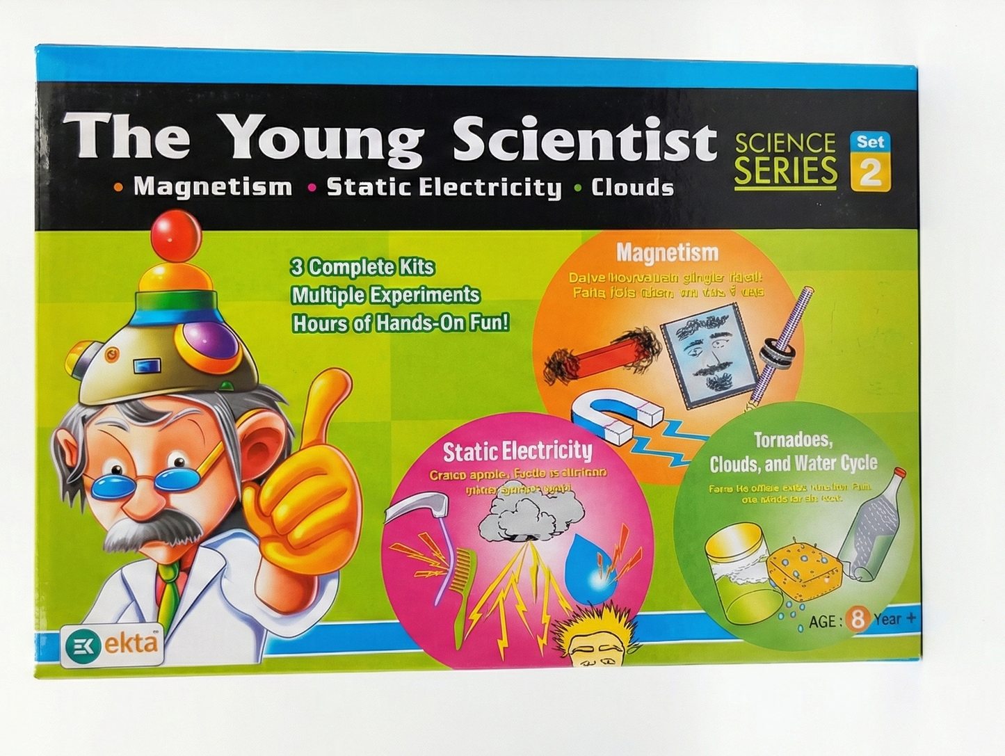 GenZ EKTA The Young Scientist Series 2 Set Part Science Kit Magnetism, Tornadoes, Clouds & Water Cycle, Static Electricity