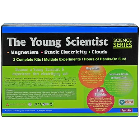GenZ EKTA The Young Scientist Series 2 Set Part Science Kit Magnetism, Tornadoes, Clouds & Water Cycle, Static Electricity