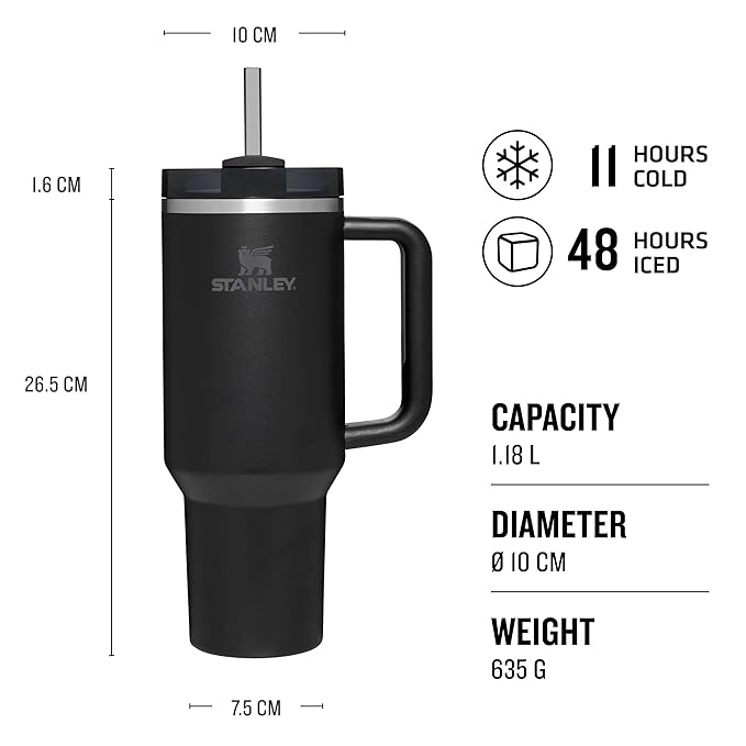 GenZ Stanley Quencher H2.0 FlowState Tumbler 1.2L - Cold For 11 Hours - Cup with Straw, Handle and Lid - Travel Mug For Cold or Hot Drinks