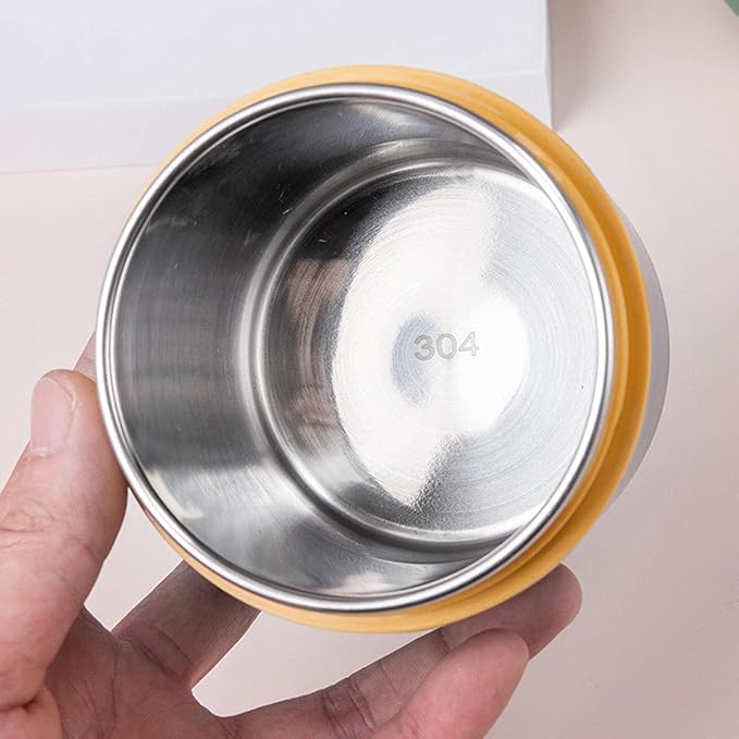 GenZ Stainless Steel Lunch Box, Soup Cup, Insulated Water Cup with Spoon, Lunch Container Leakproof Food Flask, Hot Food Soup (Pack of 1) Mix Color