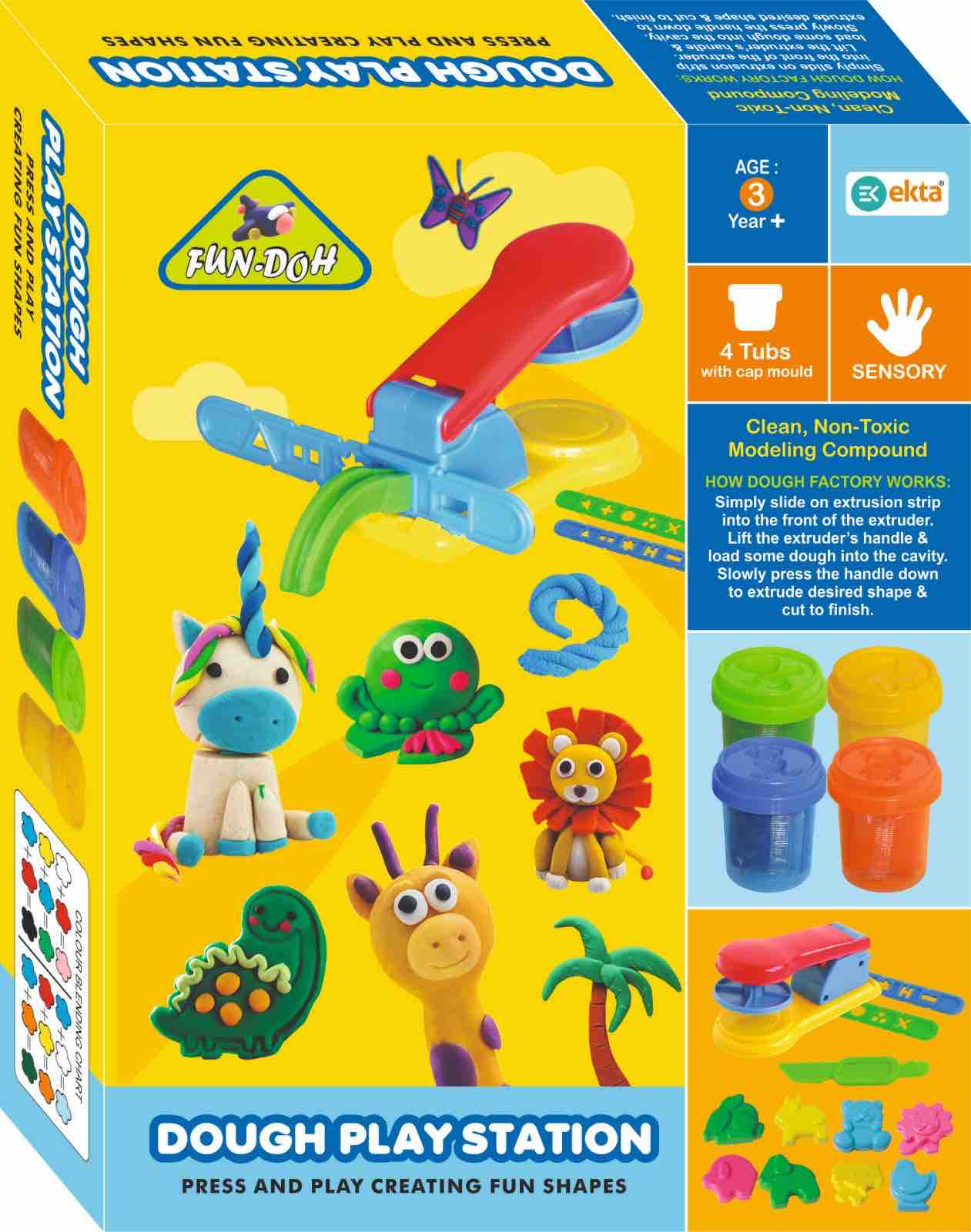 GenZ Ekta Dough Playstation - Fun DoH - Kids - Clean Non Toxic - Moulds - Age 3+ Years - Boys and Girls