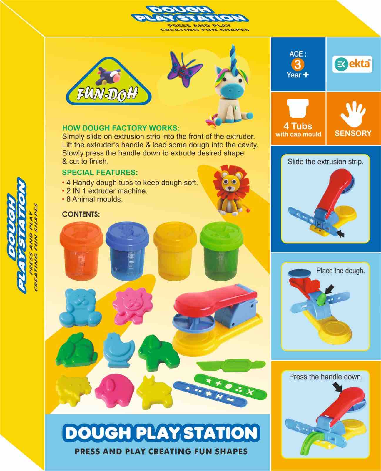 GenZ Ekta Dough Playstation - Fun DoH - Kids - Clean Non Toxic - Moulds - Age 3+ Years - Boys and Girls