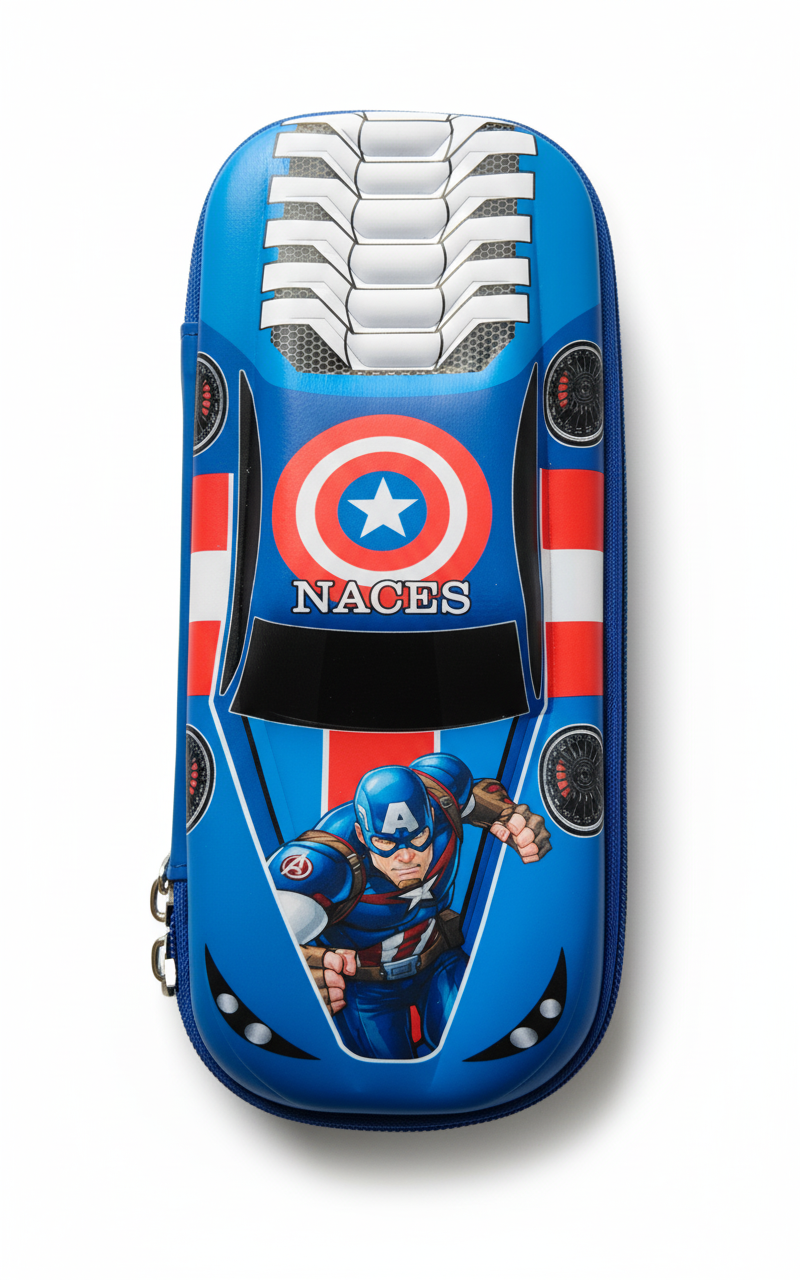 GenZ (EVA) 1Pc 3D Pencil Case, Sleek Design Medium Capacity Pencil Pouch Bag For Boys Students With Zip Closure Portable Stationery Bag Organizer Eva