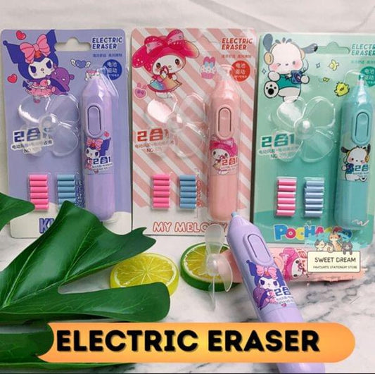 GenZ Electric Eraser Set with 13 Refills, Battery-Operated, Colourful and White Eraser Refills, Easy Grip Design, Battery not Included