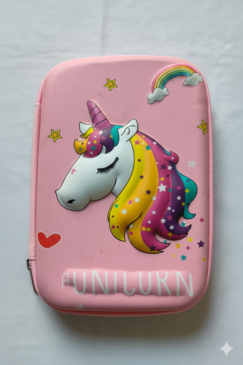 GenZ (EVA) 1Pc 3D Pencil Case, Large Capacity Pencil Pouch Bag For Boys & Girls Students With Zip Closure Portable Stationery Bag Organizer Eva