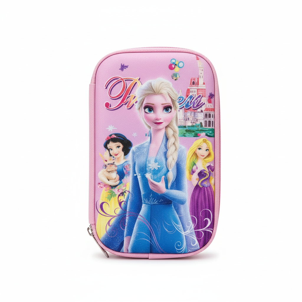 GenZ (EVA) 1Pc 3D Pencil Case, Large Capacity Pencil Pouch Bag For Boys & Girls Students With Zip Closure Portable Stationery Bag Organizer Eva