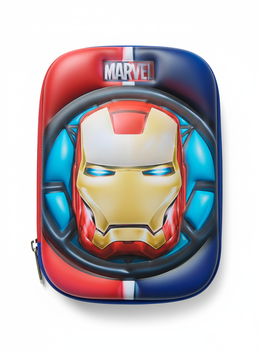 GenZ (EVA) 1Pc 3D Pencil Case, Large Capacity Pencil Pouch Bag For Boys & Girls Students With Zip Closure Portable Stationery Bag Organizer Eva