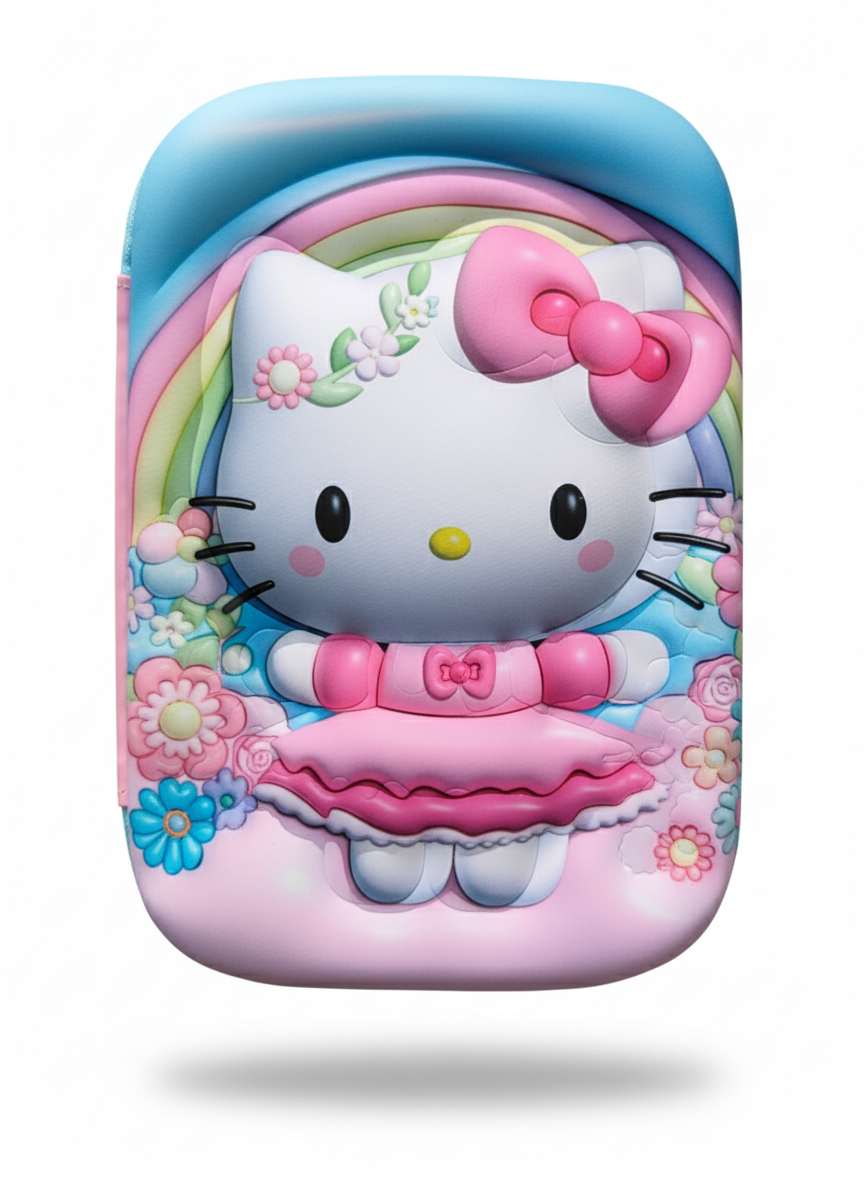 GenZ (EVA) 1Pc 3D Pencil Case, Large Capacity Pencil Pouch Bag For Boys & Girls Students With Zip Closure Portable Stationery Bag Organizer Eva