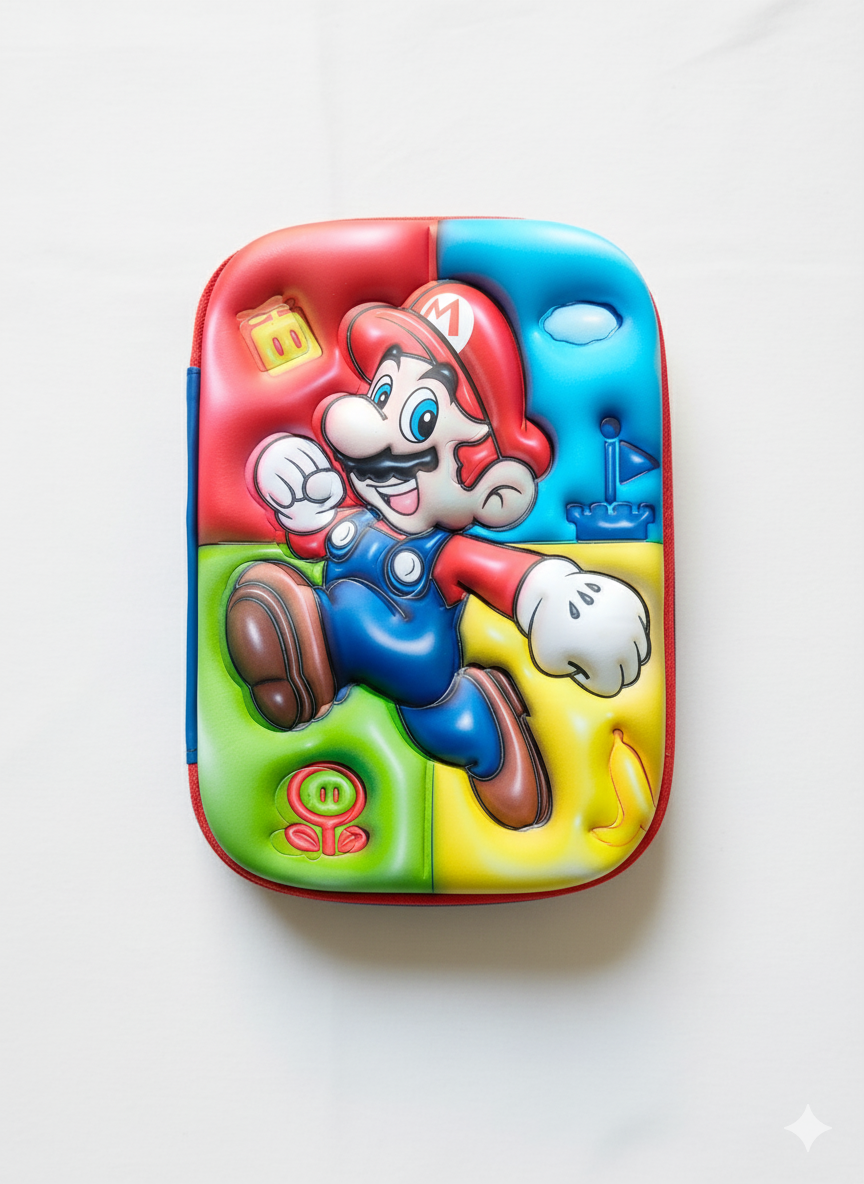 GenZ (EVA) 1Pc 3D Pencil Case, Large Capacity Pencil Pouch Bag For Boys & Girls Students With Zip Closure Portable Stationery Bag Organizer Eva