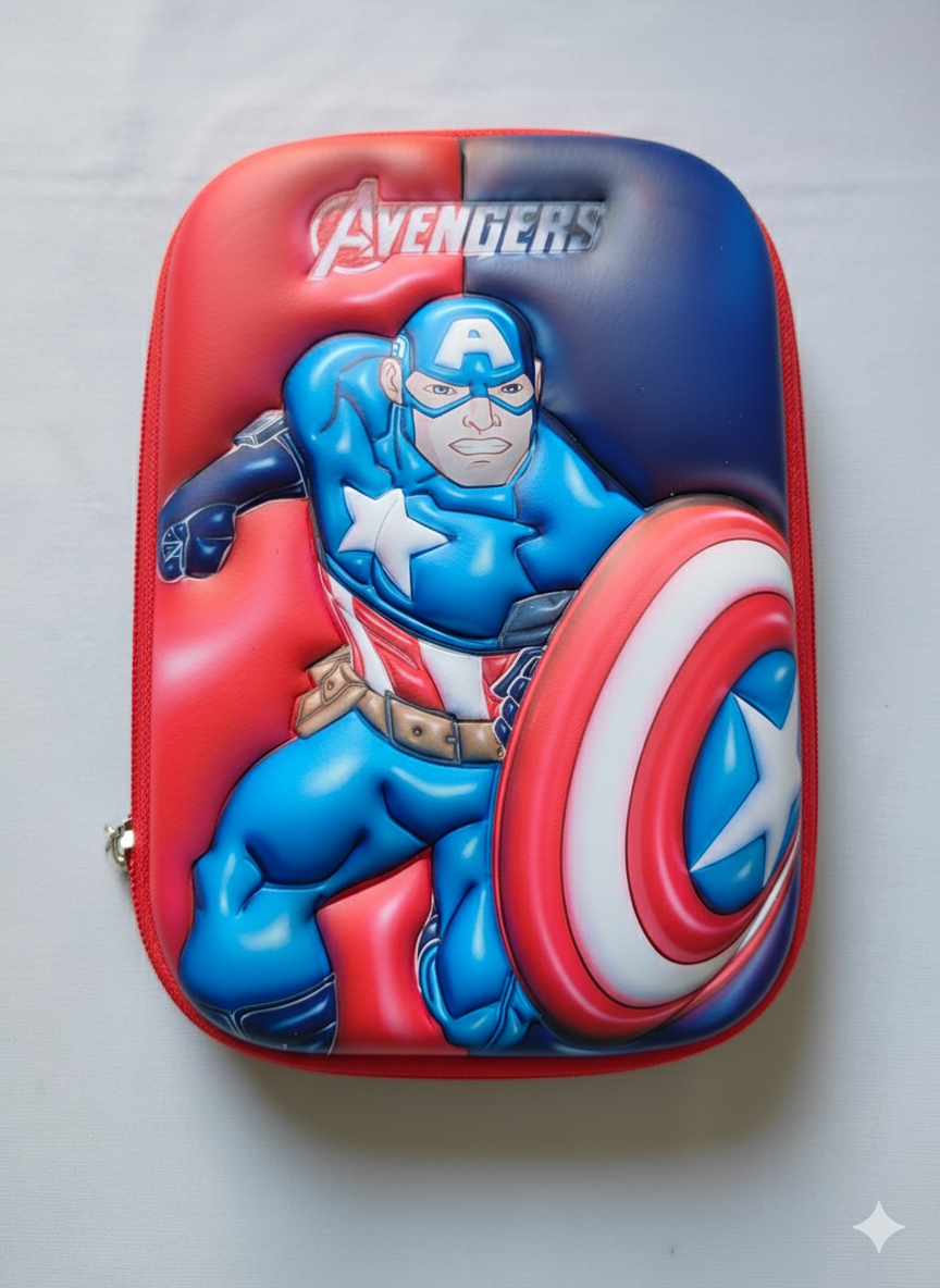 GenZ (EVA) 1Pc 3D Pencil Case, Large Capacity Pencil Pouch Bag For Boys & Girls Students With Zip Closure Portable Stationery Bag Organizer Eva