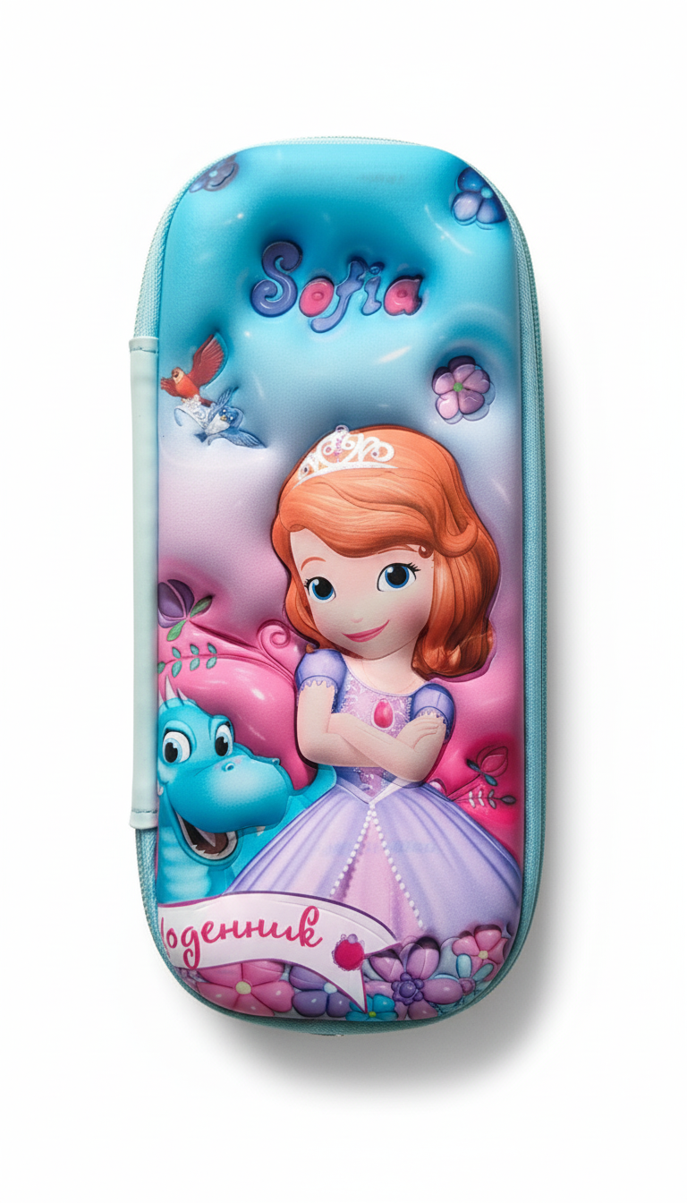 GenZ (EVA) 1Pc 3D Pencil Case, Sleek Design Medium Capacity Pencil Pouch Bag For Girls Students With Zip Closure Portable Stationery Bag Organizer Eva