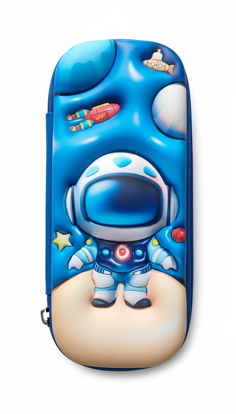 GenZ (EVA) 1Pc 3D Pencil Case, Sleek Design Medium Capacity Pencil Pouch Bag For Boys Students With Zip Closure Portable Stationery Bag Organizer Eva