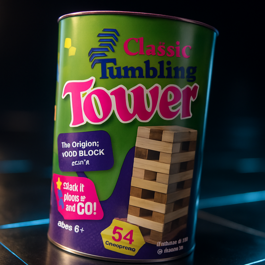 GenZ 54 Pcs Wood Tumbling Tower Stacking Toys, Best Educational Puzzle Game for Indoor & Outdoor, Challenging Wooden Blocks Games for Adults & Kids